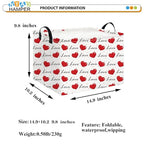 NTAOHAMPER Mothers Day Gifts Love Heart Fabric Storage Basket Empty with Handles, Books Box, Baby Shower Baptism Lovely Storage24L(Heart) - color: Heart