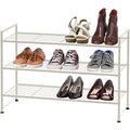 Simple Houseware 3-Tier Stackable Shoes Rack Storage Shelf, White - color: White, style: Wired Grid Panel