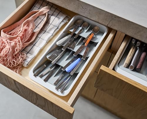 Joseph Joseph DrawerStore Large Tiered Flatware Cutlery Kitchen Drawer Organizer, Holds 48 Pieces, Disassembles for Easy Cleaning, Recycled Plastic - size: Large, style: Flatware Organizer