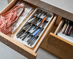 Joseph Joseph DrawerStore Large Tiered Flatware Cutlery Kitchen Drawer Organizer, Holds 48 Pieces, Disassembles for Easy Cleaning, Recycled Plastic - size: Large, style: Flatware Organizer