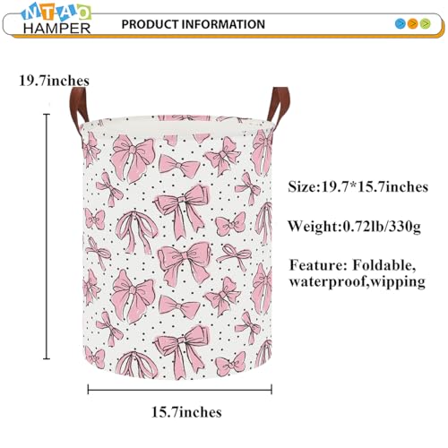 NTAOHAMPER Laundry Hamper,Laundry Basket,Baby Nursery Hamper,Waterproof Storage Bin,Clothes Organizer Basket,Room Decor(Hand-drawn Bowknot) - color: Hand-drawn Bowknot