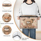 Custom Storage Basket with Name, Personalized Storage Bins with Zipper Lid, Foldable Fabric Storage Box Large capacity with Handle Love Bear - color: Option 25