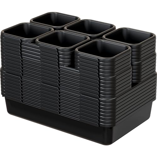 Simple Houseware Interlocking Desk Drawer Bins Organizer, 42 Packs, Black - size: Pack of 42
