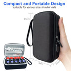 Insulin Peptide Vial Storage Case - Vial Holder for Fridge - 10 Slots Insulin Vial Case for 10ml and 3ml Vials，Black，（case only）