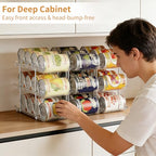 LXLXXL Can Organizer For Pantry 6 Tier*3 Canned Food Goods Organizer For Cabinet Clear Automatic Rolling Can Storage Organizer Pantry Holders Rack - size: 6Tier*3