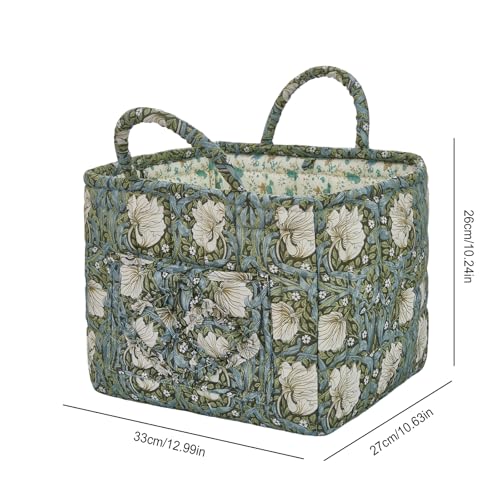 Quilted Laundry Basket with Handles, Aesthetic Collapsible Fabric Storage Basket for Clothes, Diapers & Toys - Multi-Purpose Boho Organizer Tote for Car, Home & Picnic (E) - color: E