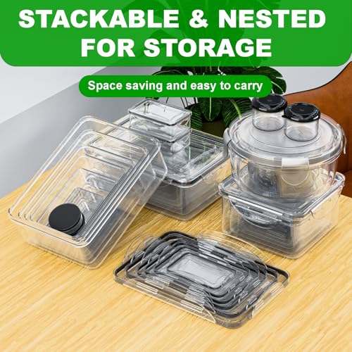 54 Pcs Food Storage Containers with Lids Airtight, (27 Containers &27 Lids) Reusable BPA-Free Plastic Food Containers for Kitchen Organization, Leak Proof Freezer/Microwave Safe Meal Prep Lunch Boxes - color: 54 Pcs