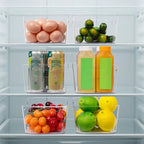 Tiawudi Set of 8 Clear Plastic Storage Bins, 2 Extra Large and 6 Small Storage Containers for Pantry Organization, Multi-Use Organizer Bins for Home, Kitchen, Cabinet, Bathroom, Fridge & Freezer