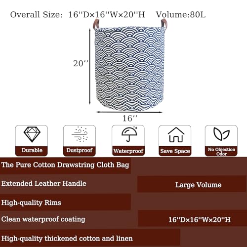 Waterproof Laundry Hamper Collapsible Laundry Basket Leather Handle Laundry Bag Large Clothes Storage Toy Organization for Bathroom Bedroom Laundryroom College Dorms (951-Satisfied laundry hampers) - color: 951-Satisfied laundry hampers