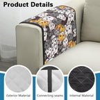 Cartoon Cat Print Armrest Cover for Sofa Diamond Pattern Couch Arm Protector with 2 Pockets Anti-Slip Armchair Slipcovers for Dogs Cats Pet Loveseat Arm Covers - color: Cartoon Cat