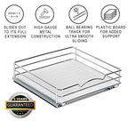 Pull-Out Cabinet Spice Rack Organizer - Slim Slide-Out Storage for Spices, Bottles & Jars, Premium Heavy-Duty Steel, Easy Install for Narrow Kitchen Cabinets - 10 ⅜ W x 10 ⅜ D x 2 ¾ H, Chrome - size: 10 Inch - Single
