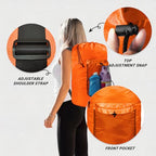 Laundry Bag with Shoulder Straps and Mesh Pocket Laundry Backpack Large Portable Laundry Hamper for College Laundromat Apartment - color: Orange