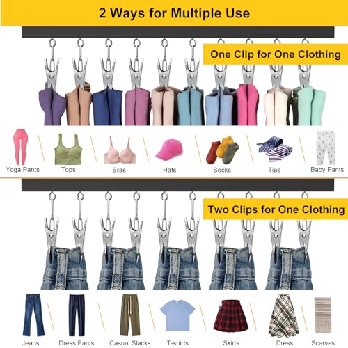 Legging Organizer for Closet, Pants Hangers with Clips Holds 20 Leggings, Jeans, Hats, Shorts, Socks, 360° Rotating Space Saving Hanging Clothes Organizer for Closet Organizers and Storage 4Pcs - color: Black, size: 4 Pack