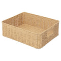 Drawer basket Handwoven Paper Rope Rectangular Shallow Basket Storage-15.35X12.01X4.72 Inches (Light brown) - color: Light brown