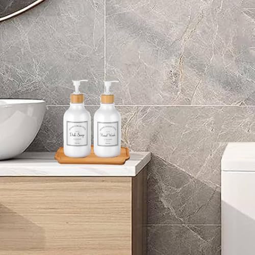 Bamboo soap Dispenser Tray, Bathroom Countertop Tray Kitchen T ray Bamboo T ray Sink T ray Dresser Jewelry Ring Dish, Comestic Holder Bathtub Organizer, Ideal for Jewelry, Cosmetics - style: carbonization