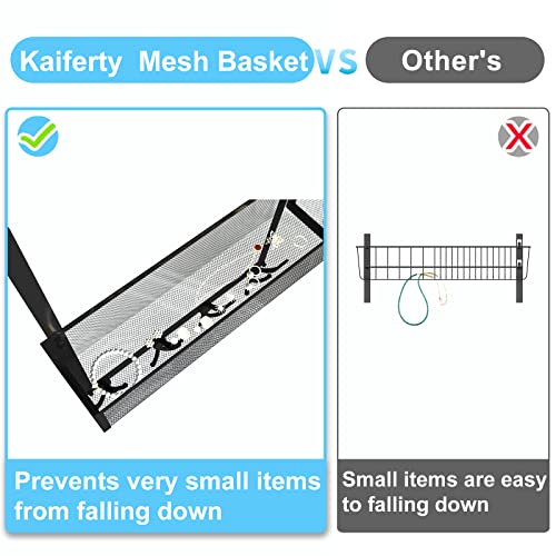 Kaiferty Over The Door Hooks Organizer,Over Door Hanger Towel Rack Mesh Basket with 12 Hooks,Back of Door Storage Organizer for Bedroom,Bathroom,Kitchen,Office(Black) - color: 1 Upgrated Baskets-Black