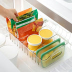 YouCopia FreezeUp Freezer Bin 15", BPA-Free Clear Fridge Organizer with Adjustable Dividers and Handles for Frozen Food and Leftovers - size: 15" Deep
