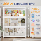 200GAL Large Stackable Storage Bins with Lid and Wheels, 800Qt Collapsible Organizer Cabinet with Clear Door, for Closet, Bedroom, Kitchen, Garage, 4-Pack White - style: 4 Pack