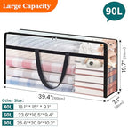 TasticTotes 6 Pack Long Clear Storage Bags for Comforter, Clothes & Bedding, Plastic Blanket Storage with Zipper and Handle, Moving Bags, Closet Organizer and Under-Bed Storage (90L, 39.4"*7.1"*19.7") - size: 90L(39"*7"*20")