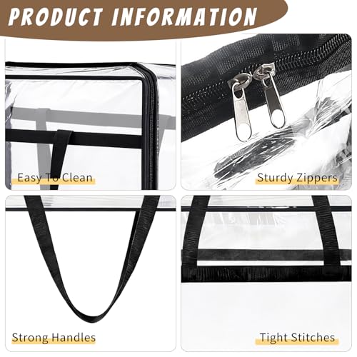 60L Clear Storage Bags Plastic Blanket Storage Bag Foldable Moving Organizers Containers with Zipper for Bedding Blanket Clothes Under Bed Holder - 4 Pcs - color: 4 Pcs, size: 60L