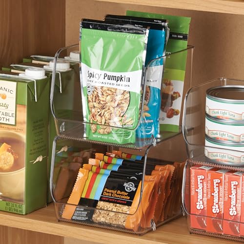 iDesign Stackable Open-Front Storage Bins for Kitchen and Pantry Organization - Set of 6 - Clear - Plastic - style: Pack of 6