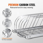 VEVOR Pan and Pot Rack, Expandable Pull Out Under Cabinet Organizer, Cookie Sheet Baking Pans tray Organization, Adjustable Wire Dividers, Steel Lid Holder for Kitchen Cabinet & Pantry Storage, 13.8"W - size: 12 inch, style: Single Tier