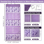 16 Pockets Over Door Hanging Storage Organizer with 4 Kinds Pouches for Shoes,Sock,Hat,Underwear,Handbag,Cosmetics,Toiletry,Behind Door Hanging Shelf Space-saving for Bathroom,Bedroom,Entrance,Purple - style: Medium-Purple: Pack of 1