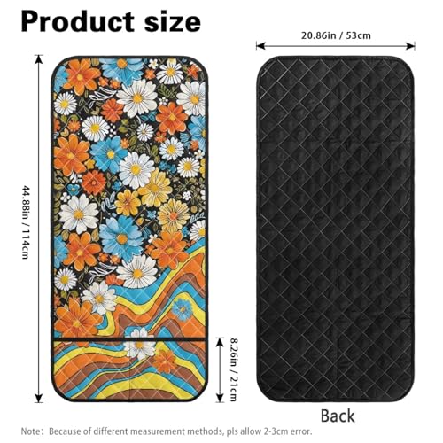 Hippie Flower Daisy Print Sofa Armrest Organizer Polyester Armchair Slipcover for Couch Stain Resistant Recliner Armrest Cover Soft Furniture Protector for Dogs Cats Pet - color: Hippie Flower Daisy