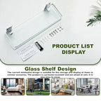AIJALY 3 Pack Bathroom Glass Shelf,Aluminum Tempered Glass 0.3in Extra Thick Rectangular 1 Tier Storage Organizer Wall Mount,Silver 15.7in - color: Silver 3 Pack
