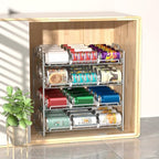 4 Tiers Stackable Can Rack Organizer, Wear-resistant Upgrade Beverage Food Can Dispenser Holder Holds up to 48 Cans for Kitchen Cabinet and Pantry (Silver) - color: Silver