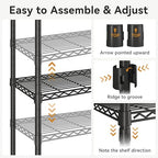 M2 Expandable Clothes Rack, Large Clothing Rack with 4 Extended Hanging Rods, Heavy Duty Garment Racks for Reach-in Closet System, Black Closet Extandable from 8'4"-11'2", Max Load 1000LBS - color: Black