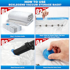BoxLegend Vacuum Storage Bags with Large Size Hand Pump 8 Jumbo 31.5’’x39.37’' Thickened Vacuum Seal Bags for Clothing Space Saving Vacuum Pack Storage Bags for Pillow Comforters Bedding - size: 8 Jumbo