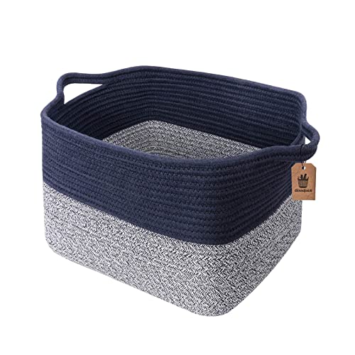 Goodpick Cube Storage Bins - Shelf Baskets for Towel Book Clothes, Closet Storage Bins for Office Woven Toy Basket for Shelves Baby Laundry Basket, 13''x10''x 9'' - color: Blue, size: 13"L x 10"W x 9"H
