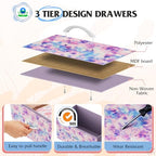 WLIVE Dresser with 4 Drawers, Storage Tower, Organizer Unit, Fabric Dresser for Bedroom, Hallway, Entryway, Closets, Sturdy Steel Frame, Wood Top, Easy Pull Handle, Tie-dye Print (Pink, Purple, Blue) - color: Tie-dye Purple Print