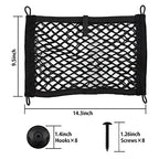 Universal 2 Pack Elastic Small Cargo Net Pocket Organizer Pouch Bag 14.3 x 9.5 inches RV Netting Storage Pocket with 8 Pieces Mounting Screws, Mesh Cargo Net for Car Trunk RV Storage - size: 14.3 x 9.5 inch