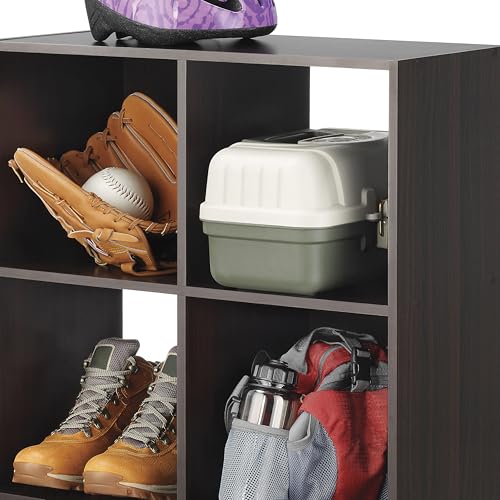 Whitmor 6 Cube Storage Organizer, 3 Tier Stackable Mdf Wood Bookcase, Open Storage Display Bookshelf, Storage Cabinet for Living Room, Bedroom, Home, Office, 23.7"L x 11.7"W x 35.2"H, Espresso - color: Espresso, size: 6 Cube Stackable