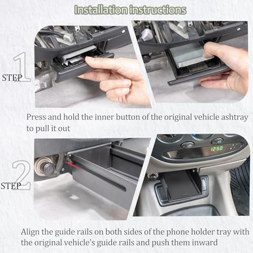 JDMCAR Center Console Organizer for 2000-2006 Toyota Tundra / 2001-2007 Sequoia, OEM 74102-0C010-E0 Replacement, ABS Storage Tray with Non-Slip Silicone Mat, Phone & Small Items Holder