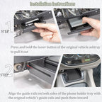 JDMCAR Center Console Organizer for 2000-2006 Toyota Tundra / 2001-2007 Sequoia, OEM 74102-0C010-E0 Replacement, ABS Storage Tray with Non-Slip Silicone Mat, Phone & Small Items Holder