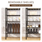 8 Tiers Shoe Rack, Large Capacity Shoe Rack Holds 32 Pairs of Shoes, Durable and Stable, Adjustable Metal Shelf Stackable Shoe Shelf for Entryway, Hallway, Living Room, Closet - color: Black, size: 27.8" x 10.8" x 52.6"