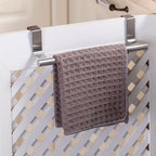 Over Cabinet Towel Bar 9" Kitchen Towel Rack - Silver, Stainless Steel Towel Holder for Cabinet - 1 Pack - color: Brushed Finish - 1 Pack