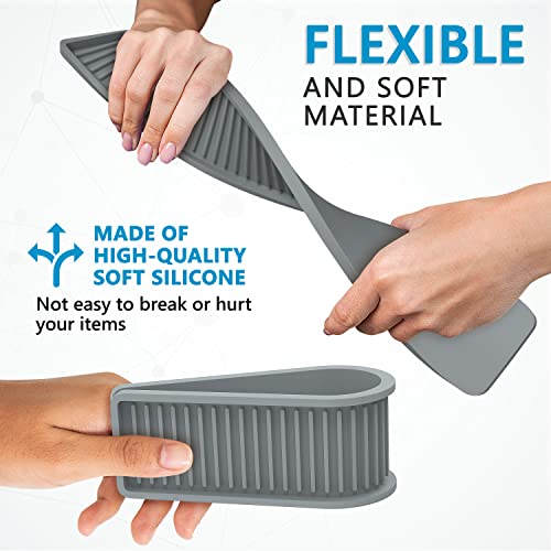 ZAPPOWARE Silicone Kitchen Sink Caddy Sponge Holder 11"x 4.33", Gray - Bathroom Vanity Tray Organizer, Kitchen Soap Tray for Dish Scrubber, Soap Dispenser and Sponge - color: Gray, size: 11" x 4.3" x 0.4"