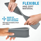 ZAPPOWARE Kitchen Sink Narrow Silicone Holder Tray 17.7"x3.1", Vanity & Bathroom Organizer, Gray - color: Gray, size: 17.7" x 3.1" x 0.4"