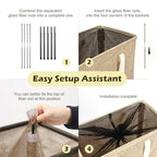 Odonata Slim Laundry Hamper Handles Collapsible Laundry Basket Thin Dirty Clothes Basket Narrow Laundry Bag Foldable Dirty Hamper 45L (Light Khaki) - color: Light Khaki