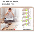 4NM 5 Tiers No Assembly Book Shelves, 51.2" H Folding Bookshelf Bookcase Open Industrial Foldable Shelves for Bedroom, Living Room, Home Office - Natural White - color: Natural White, size: XX 5-Tier