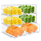 Sorbus Plastic Storage Bins Stackable Clear Pantry Organizer Box Bin for Organizing Kitchen Fridge, Food, Snack Pantry, Fruit, Vegetables, Bathroom, Wide & Narrow Deep (6 Pack) - size: 6 Pack