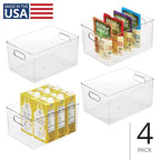 iDesign Pantry Organizer Bins with Handles - Storage Bins for Cabinets or Fridge - Set of 4 - Clear - style: Pack of 4