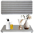 2PCS Fast-Dry Diatomite Sink Tray Set, Ultra Absorbent Soap Holder & Coaster with Non-Slip Feet & Grooved Design, Bathroom Kitchen Countertop Organizer, 8.3x4 Inches (Grey)