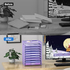OUTWOLF 10 Tier Paper Organizer - Letter Tray Mesh Desk File Organizer with Handles for Office School Desktop, Purple - color: Purple
