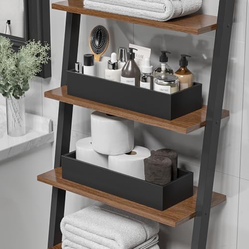 ZHWS Toilet Paper Basket, Bathroom Basket for Counter Toiletires Decor Towel TP, Back of Toilet Organizer Storage, Guest Toilet Tank Tray, Vanity Tray for Perfume Makeup Kitchen 15"x6"x3" Black - color: Black, size: 15" x 6" x 3"
