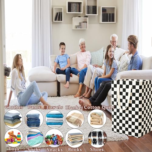 Waterproof Laundry Hamper Collapsible Laundry Basket Leather Handle Laundry Bag Large Clothes Storage Toy Organization for Bathroom Bedroom Laundryroom College Dorms (HBG-888) - color: HBG-888